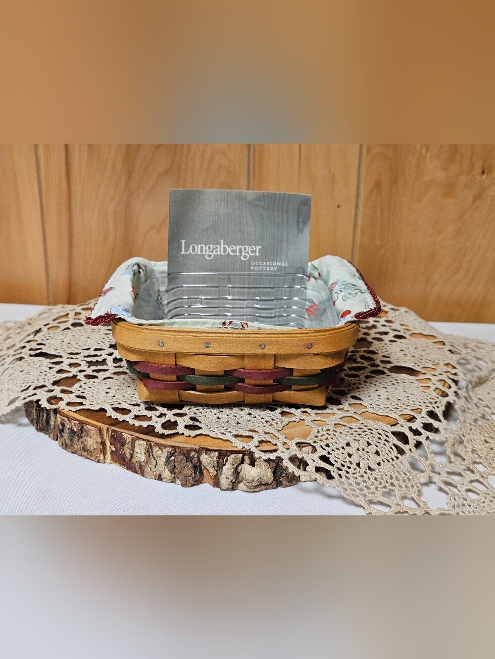 Longaberger Basket Liner Protector All the Trimmings Christmas New 3PC SET